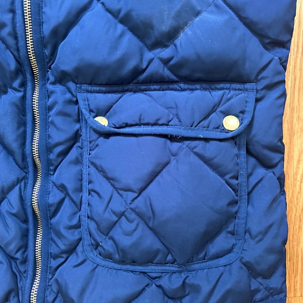 Woolrich Down Vest Womens M Navy Filled Medium Blue Diamond Quilted Puffer Vest - Picture 5 of 11